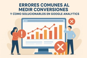 dos personas analizando un gráfico en una pantalla con errores de conversión